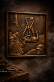 Belleau Wood 3D Bronze Carving Marine Corps Wall Art