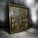 Belleau Wood 3D Bronze Carving Marine Corps Wall Art