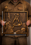 Belleau Wood 3D Bronze Carving Marine Corps Wall Art